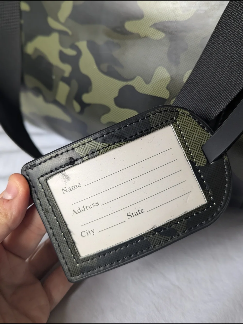 NWOT Duchamp London Rubberized Camo/Camp Tote Duffle Bag